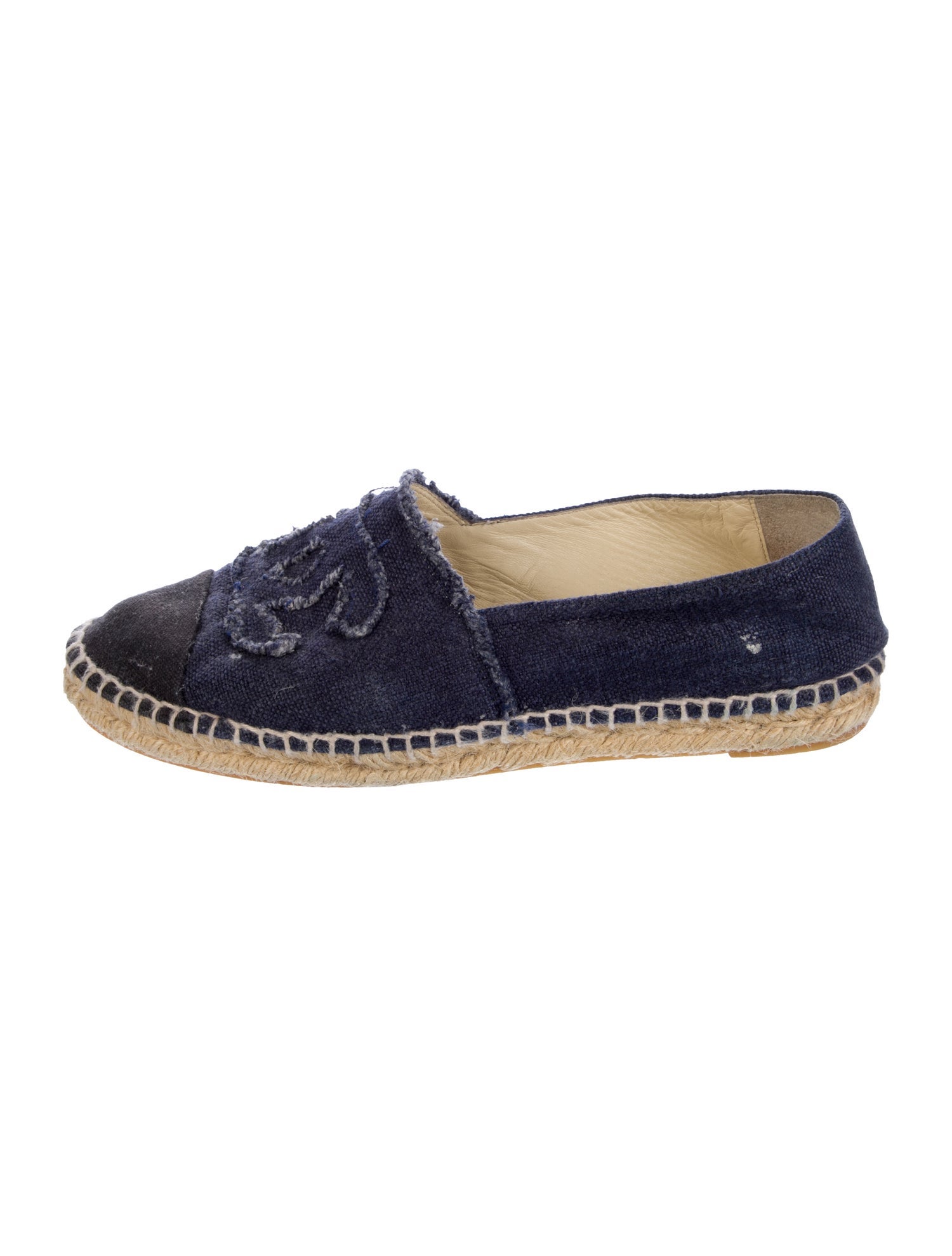 Chanel Interlocking CC Logo Denim Espadrilles