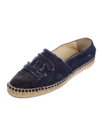 Chanel Interlocking CC Logo Denim Espadrilles