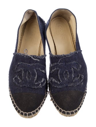 Chanel Interlocking CC Logo Denim Espadrilles