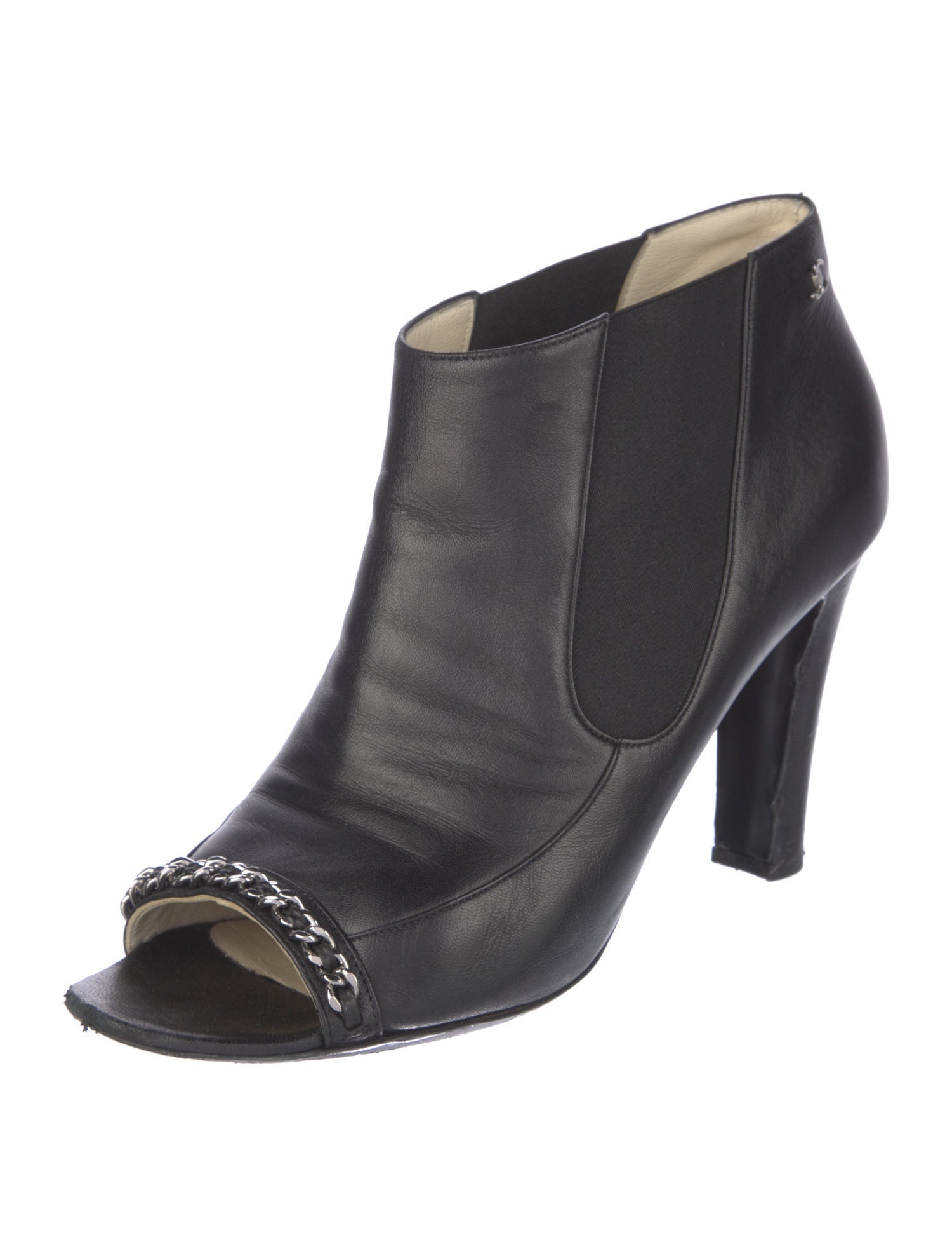 Chanel Interlocking CC Logo Calfskin Boots