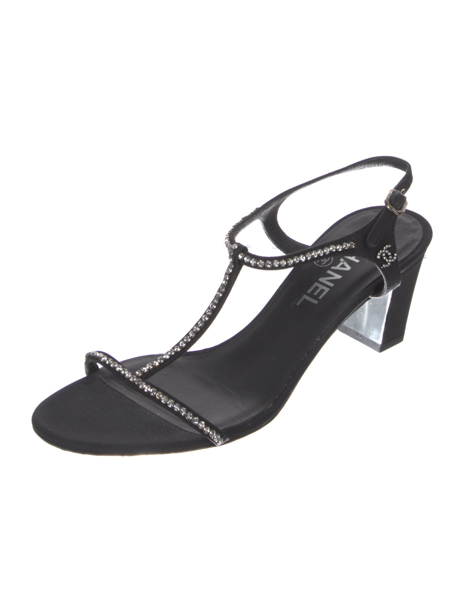 Chanel 2011 Interlocking CC Logo T-Strap Sandals