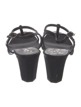 Chanel 2011 Interlocking CC Logo T-Strap Sandals