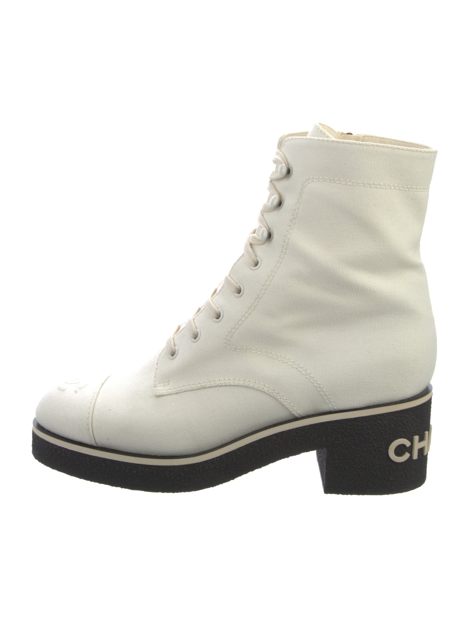 Chanel 2021 Interlocking CC Logo Combat Boots