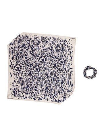 Chanel Hair Accessories Silk Scrunchie & Scarf Set