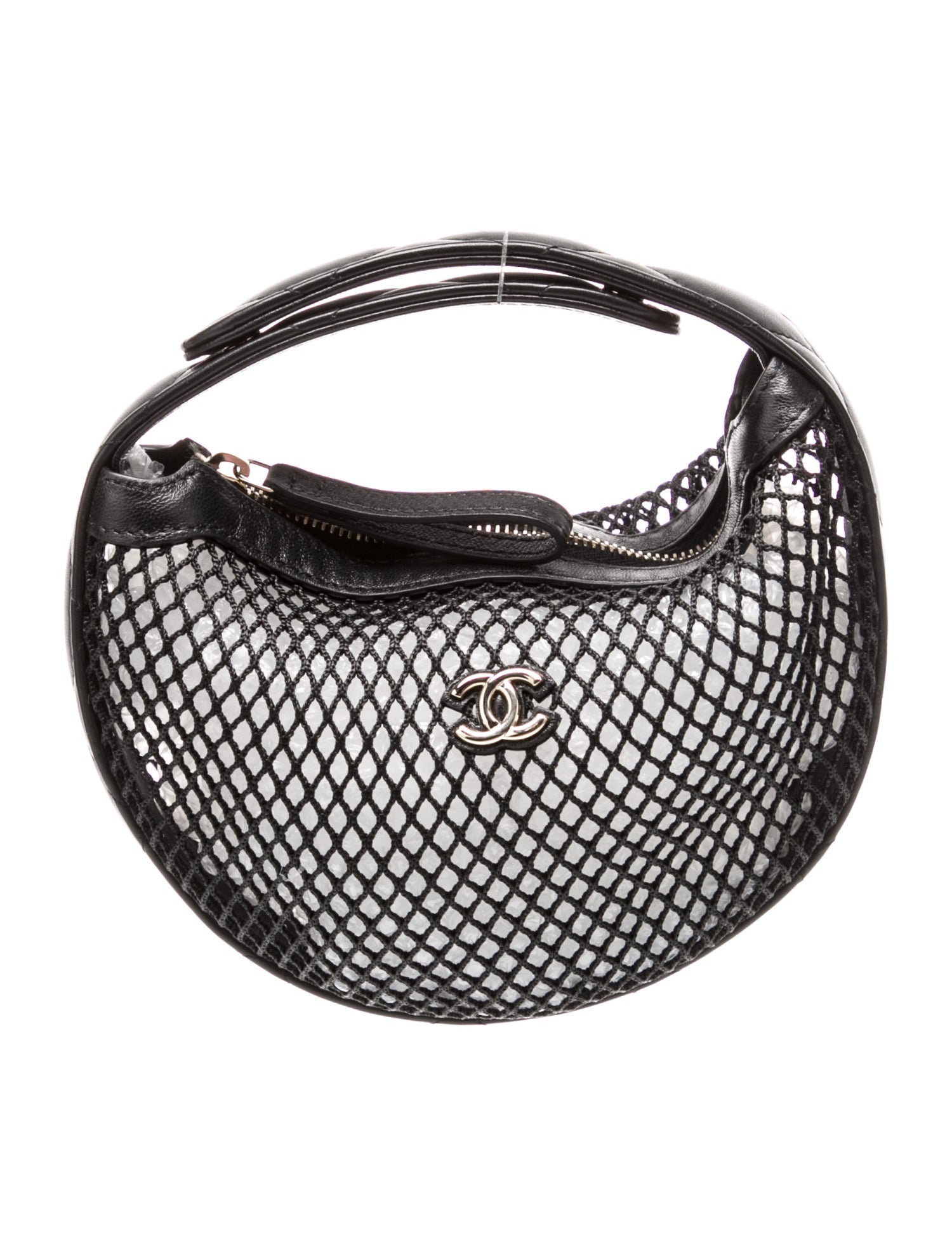 Chanel Mesh Shiny Lambskin Pouch Hobo