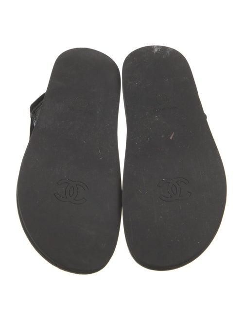 Chanel Interlocking CC Logo Patent Leather Sandals