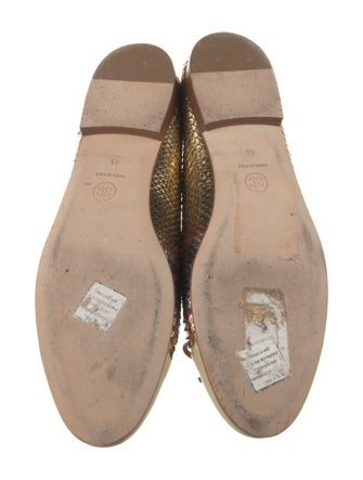 Chanel Interlocking CC Logo Snakeskin Ballet Flats