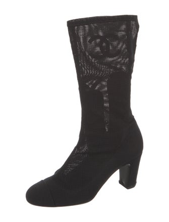 Chanel Mesh Lace-Up Boots
