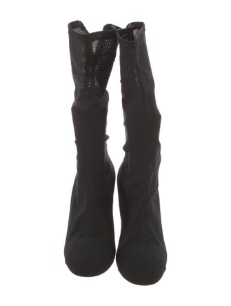 Chanel Mesh Lace-Up Boots
