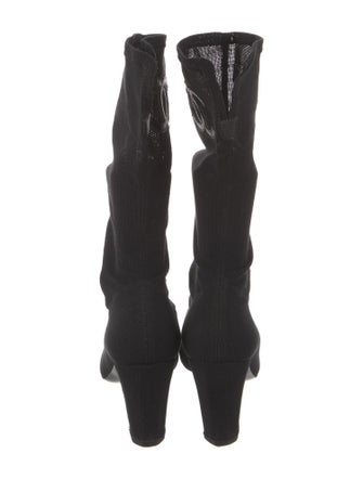 Chanel Mesh Lace-Up Boots