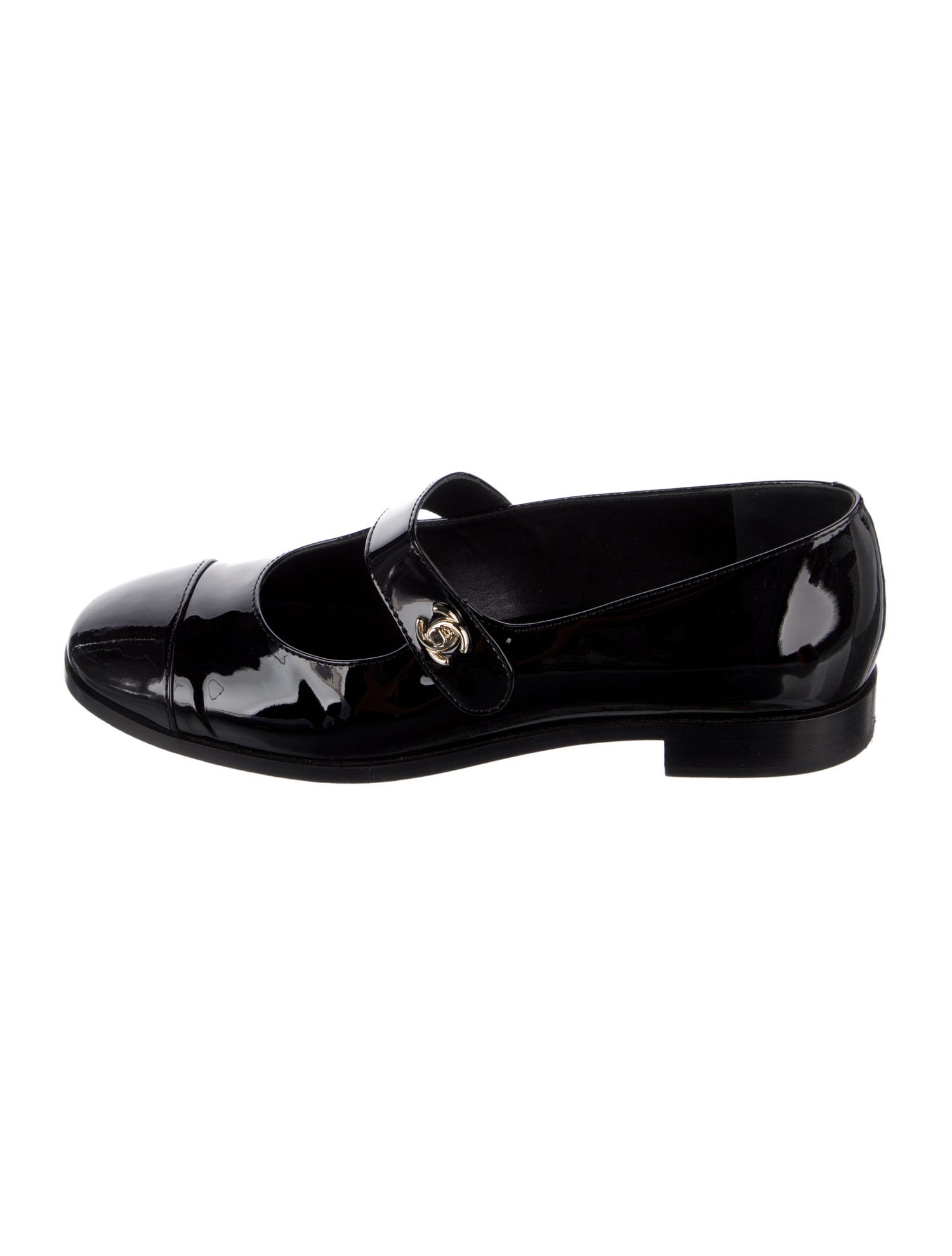 Chanel 2023 Interlocking CC Logo Mary Jane Flats