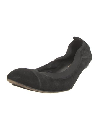 Chanel Interlocking CC Logo Suede Flats