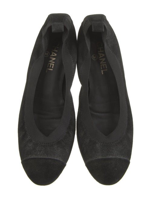 Chanel Interlocking CC Logo Suede Flats