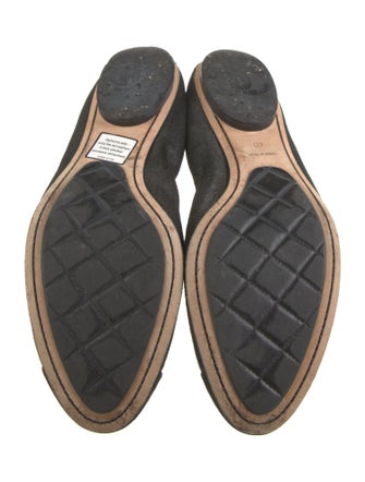 Chanel Interlocking CC Logo Suede Flats