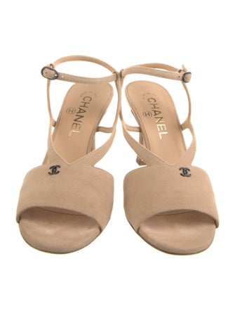 Chanel 2021 Interlocking CC Logo Slingback Sandals