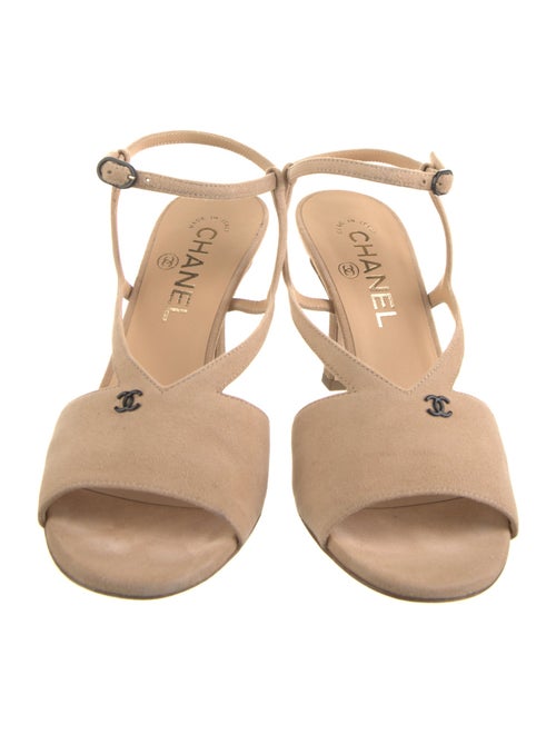 Chanel 2021 Interlocking CC Logo Slingback Sandals