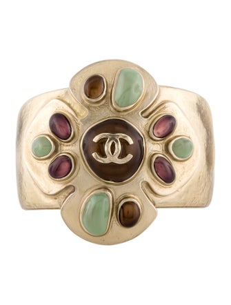 Chanel Resin CC Hinged Cuff Bracelet