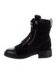 Chanel Quilted Pattern Suede Combat Boots