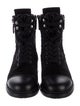 Chanel Quilted Pattern Suede Combat Boots