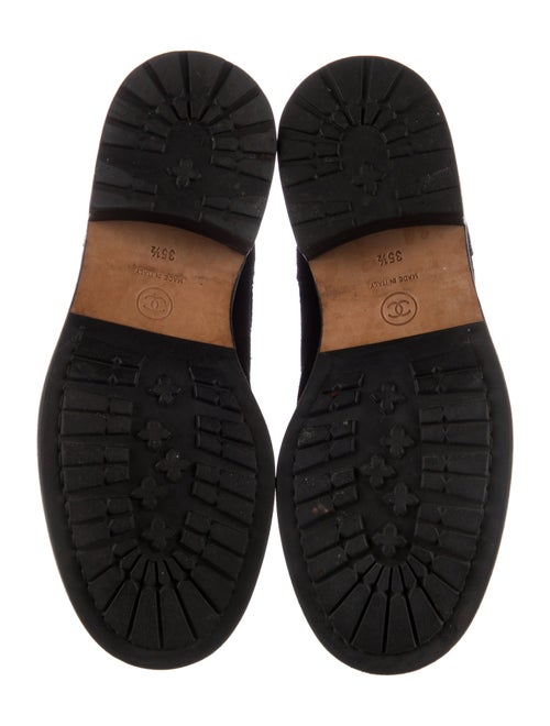 Chanel Quilted Pattern Suede Combat Boots