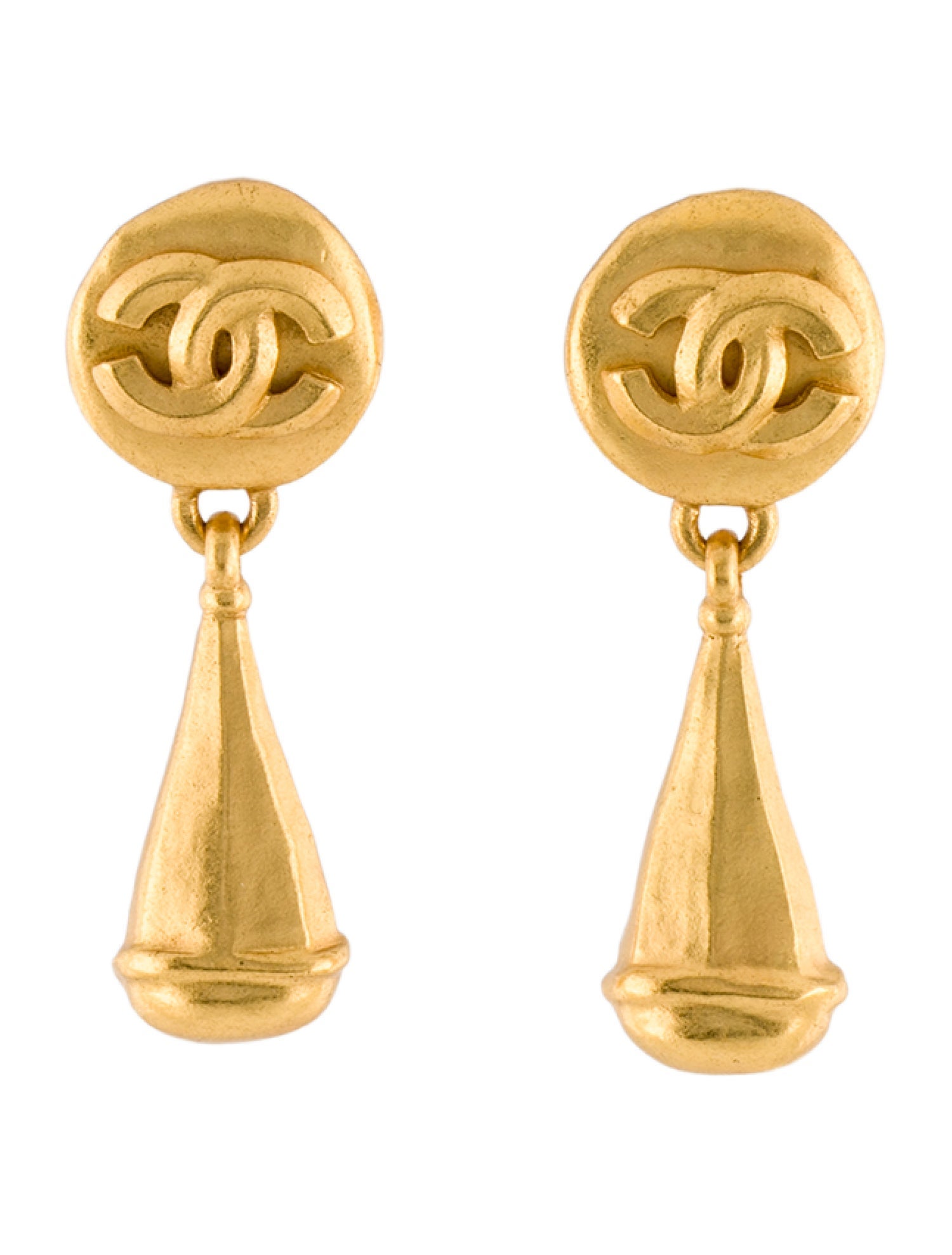 Chanel Vintage CC Drop Clip-On Earrings