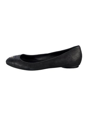 Chanel Interlocking CC Logo Suede Ballet Flats