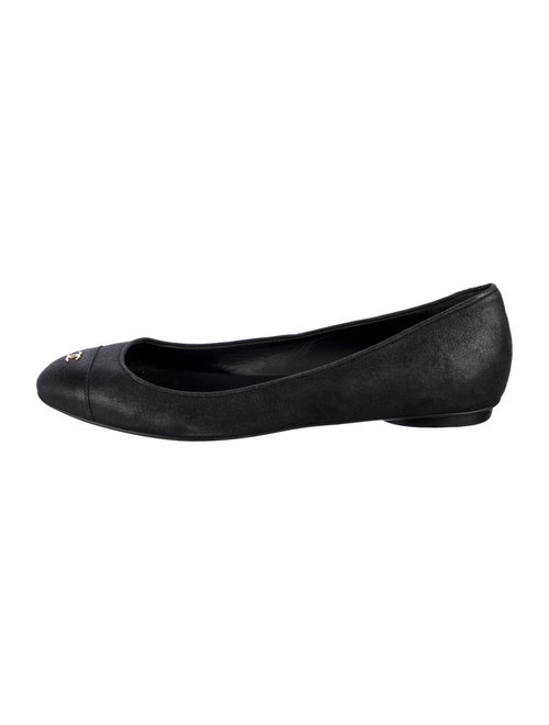 Chanel Interlocking CC Logo Suede Ballet Flats
