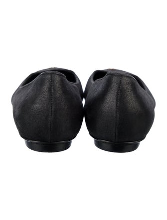 Chanel Interlocking CC Logo Suede Ballet Flats