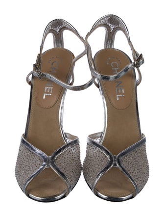 Chanel Interlocking CC Logo Mesh Sandals