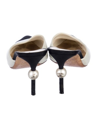 Chanel Interlocking CC Logo Leather Mules