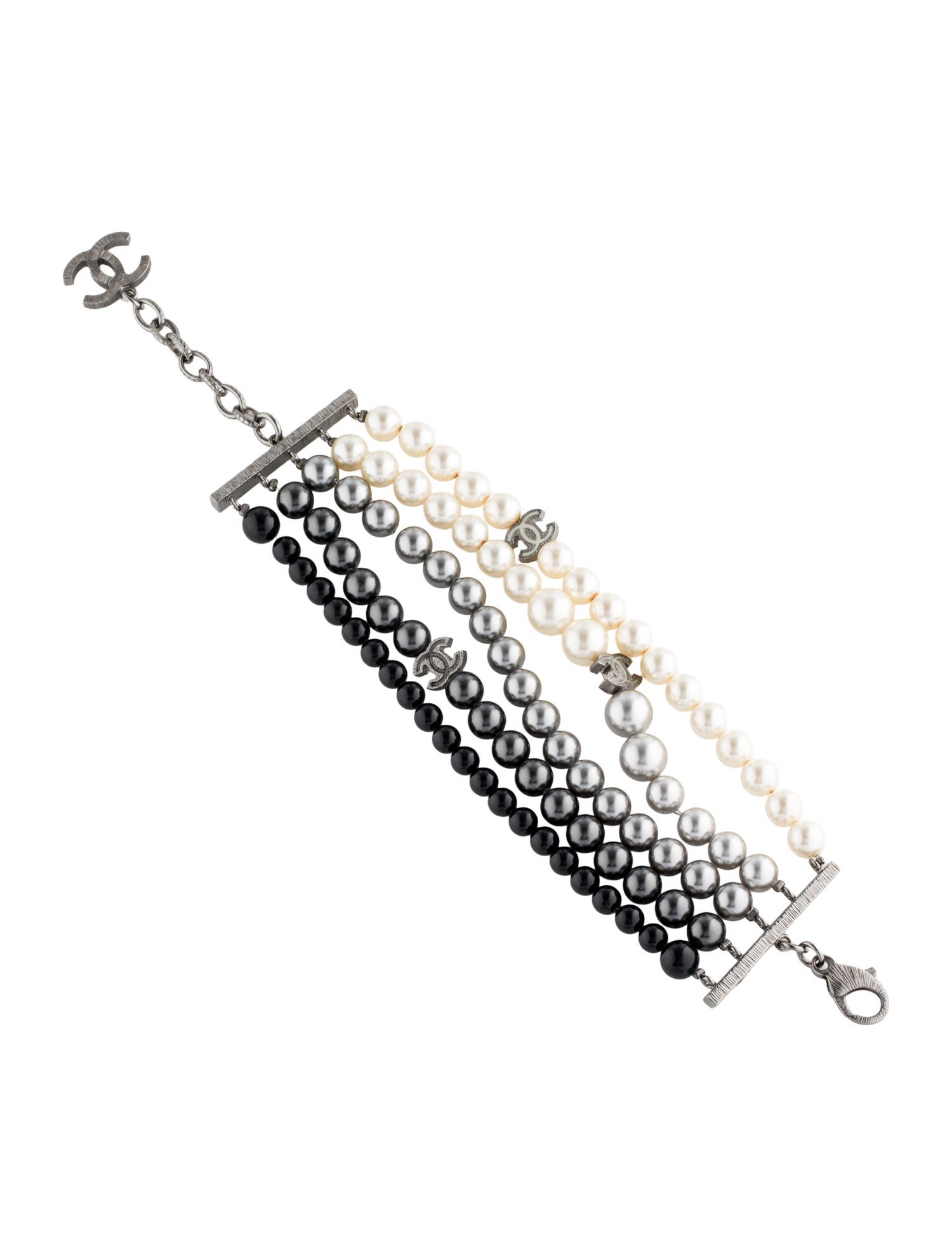 Chanel Faux Pearl & Resin CC Multistrand Bracelet