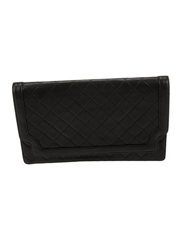 Chanel Clutches Vintage Quilted Lambskin Flap Clutch