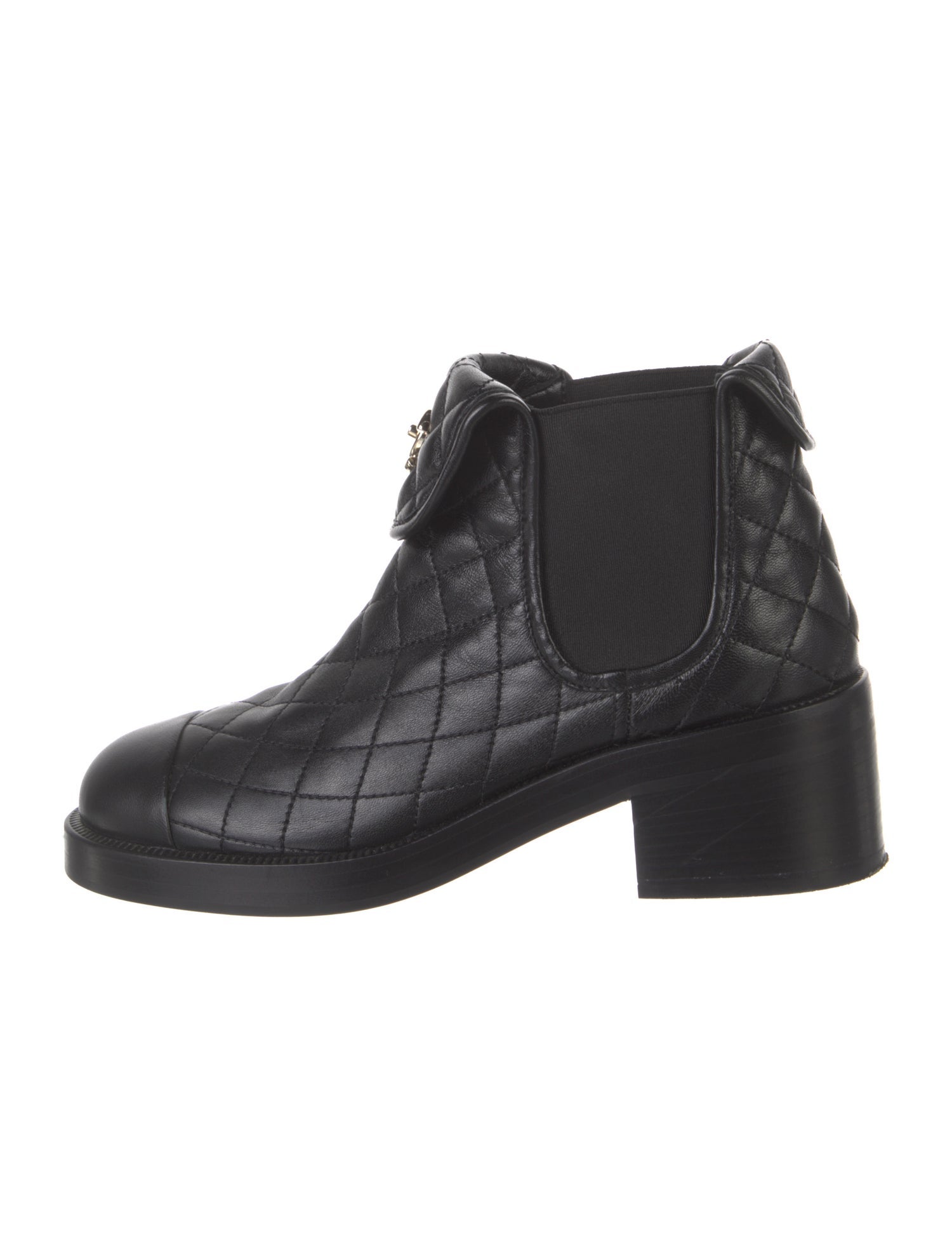 Chanel 2023 Interlocking CC Logo Chelsea Boots