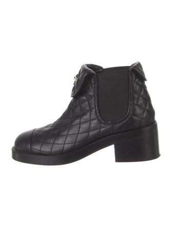 Chanel 2023 Interlocking CC Logo Chelsea Boots