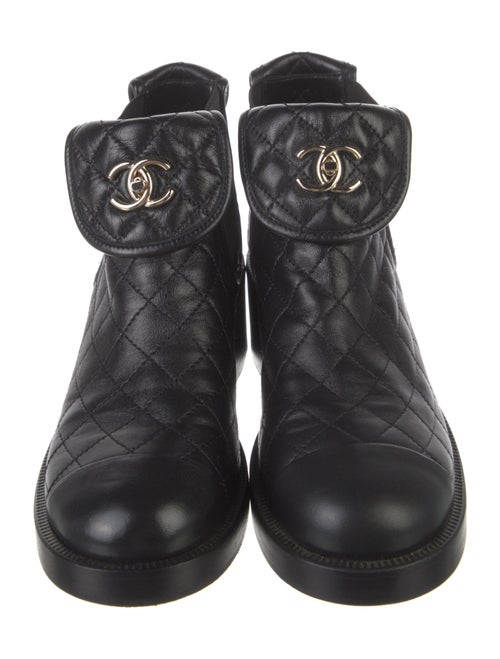 Chanel 2023 Interlocking CC Logo Chelsea Boots