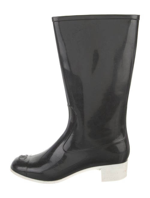 Chanel Interlocking CC Logo Rubber Rain Boots