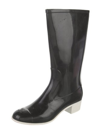 Chanel Interlocking CC Logo Rubber Rain Boots