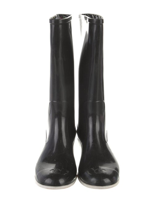 Chanel Interlocking CC Logo Rubber Rain Boots