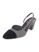 Chanel Interlocking CC Logo Wool Slingback Pumps