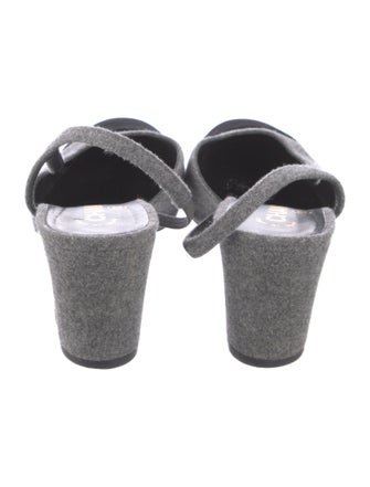 Chanel Interlocking CC Logo Wool Slingback Pumps