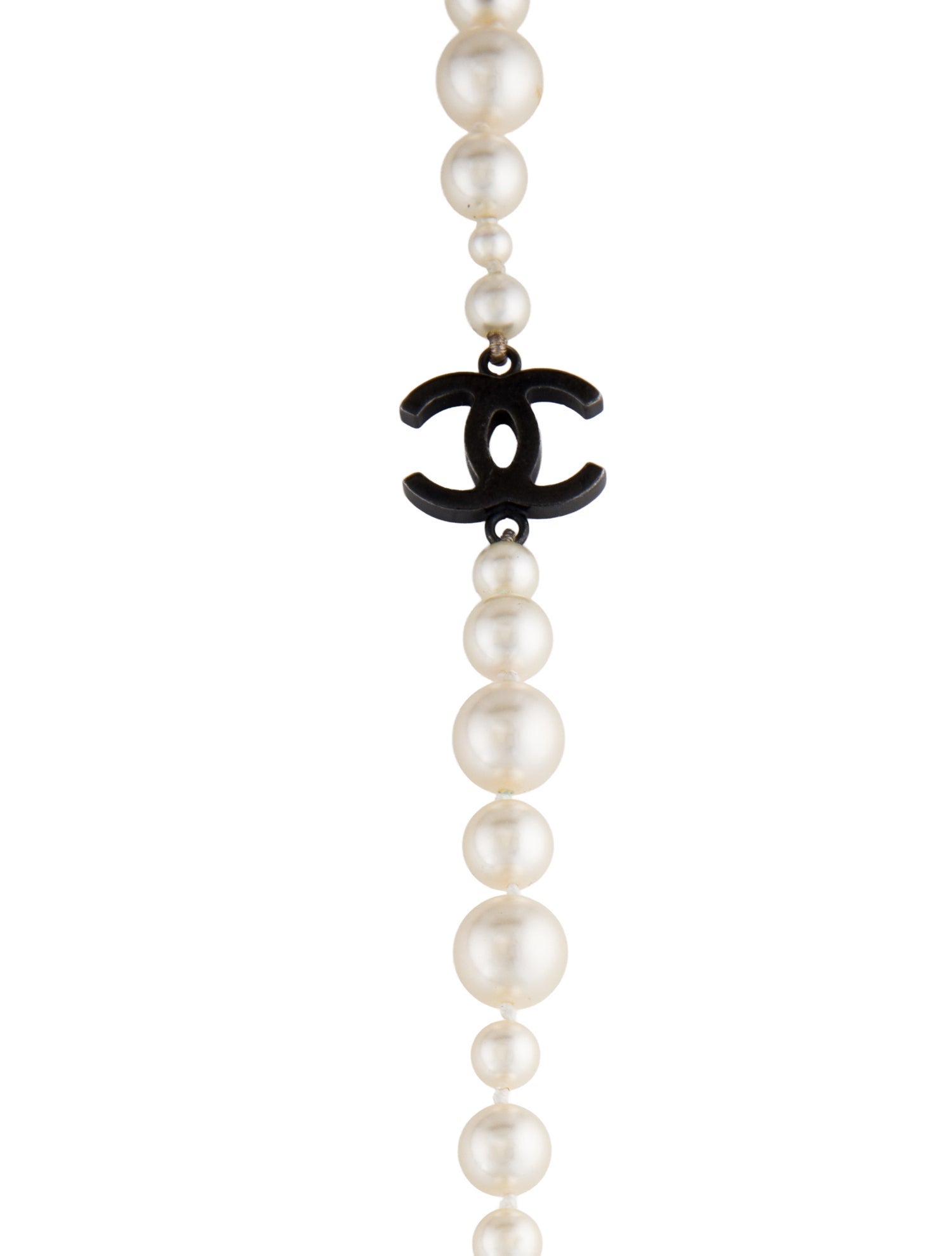Chanel Faux Pearl & Bead CC Long Necklace