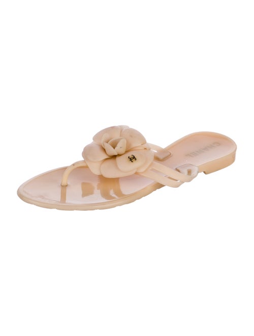 Chanel Interlocking CC Logo Rubber Slides