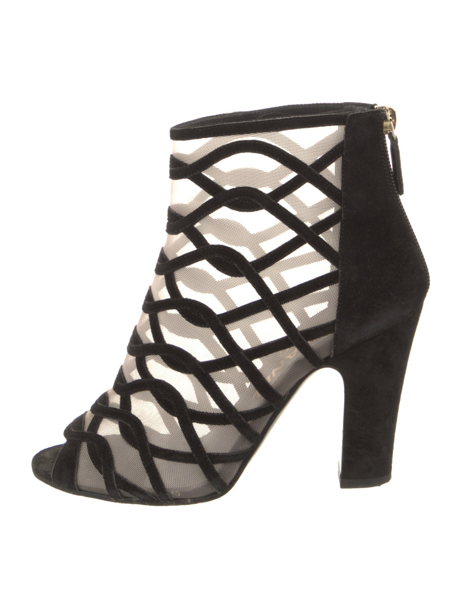 Chanel Interlocking CC Logo Mesh Boots