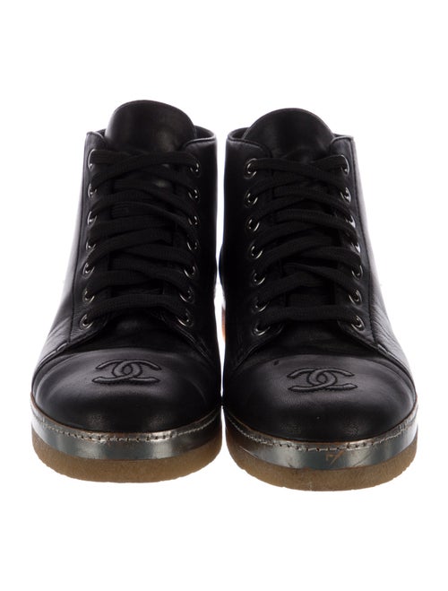 Chanel 2014 Interlocking CC Logo Lace-Up Boots