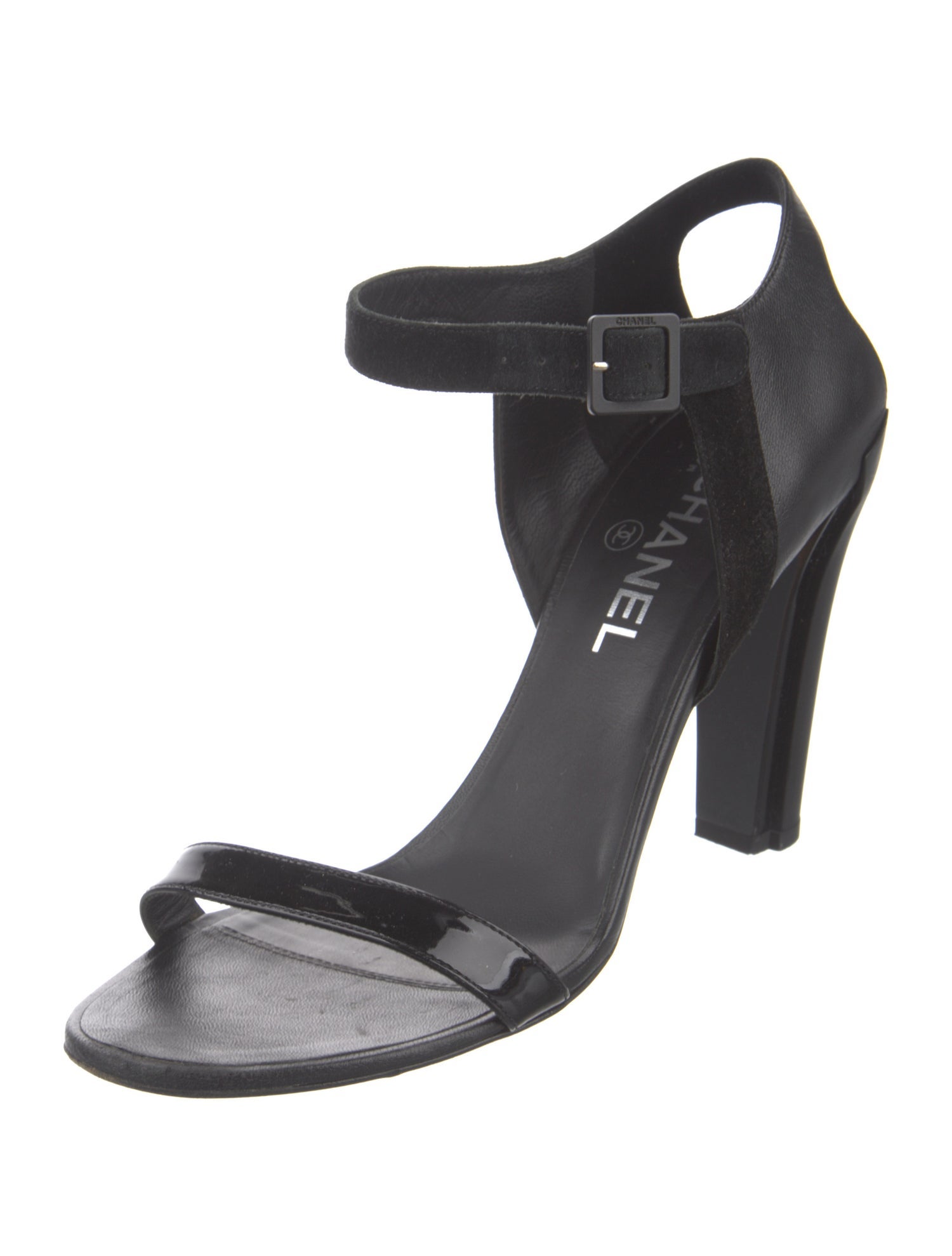 Chanel Interlocking CC Logo Leather Sandals