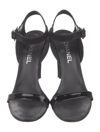 Chanel Interlocking CC Logo Leather Sandals