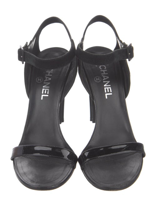 Chanel Interlocking CC Logo Leather Sandals