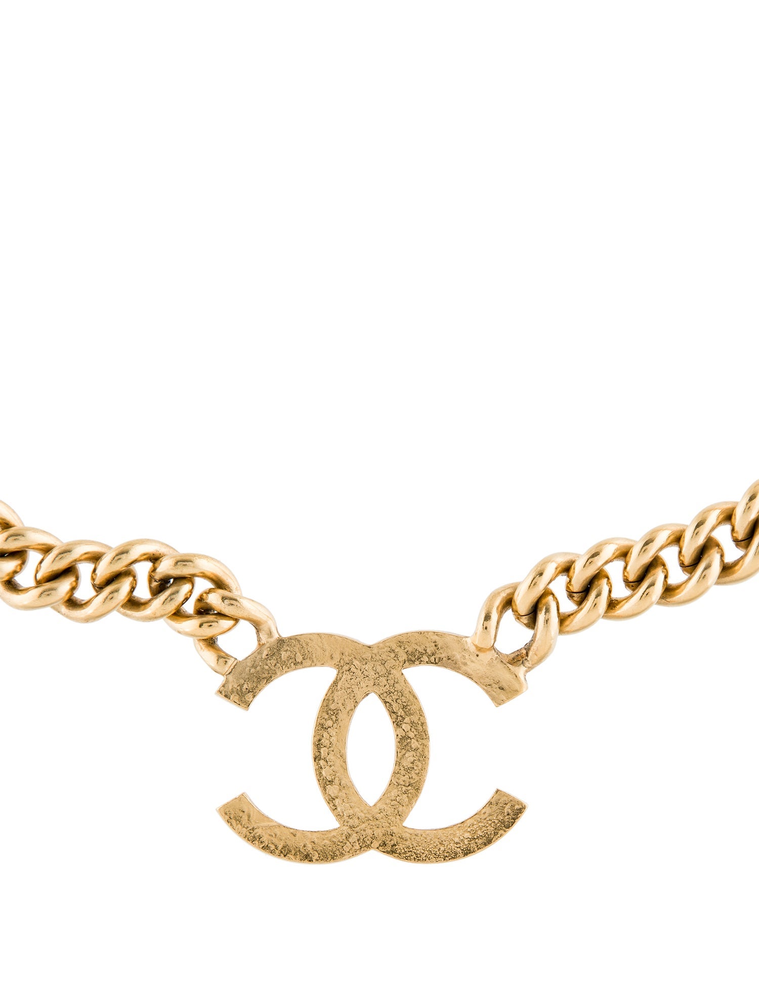 Chanel 2020 CC Textured Pendant Necklace
