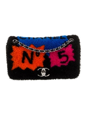 Chanel Shoulder Bags No. 5 Comic Shearling Flap Bag