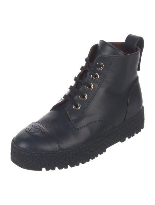 Chanel 2021 Interlocking CC Logo Combat Boots
